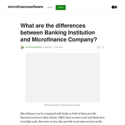 What are the differences between Banking Institution and Microfinance Company?