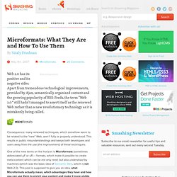 Microformats: What They Are and How To Use Them