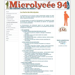 La charte des Microlycées - Microlycee 94 - Etablissement scolaire pour élèves qui ont décroché