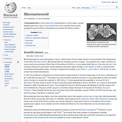 Micrometeoroid