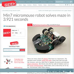 Min7 micromouse robot solves maze in 3.921 seconds – Computer Chips & Hardware Technology