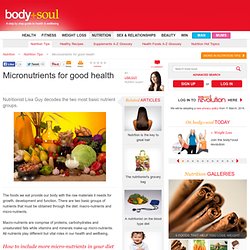 Micronutrients for good health