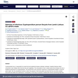 MICROORGANISMS 21/01/21 Detection of Infectious Cryptosporidium parvum Oocysts from Lamb’s Lettuce: CC–qPCR’s Intake (étude française)