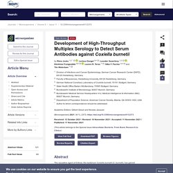 MICROORGANISMS 17/11/21 Development of High-Throughput Multiplex Serology to Detect Serum Antibodies against Coxiella burnetii