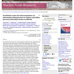 World data centre for microorganisms: an information infrastructure to explore and utilize preserved microbial strains worldwide