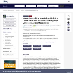 MICROORGANISMS 03/08/21 Interactions of the Insect-Specific Palm Creek Virus with Zika and Chikungunya Viruses in Aedes Mosquitoes
