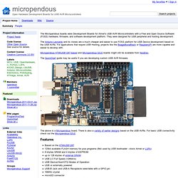 micropendous - Open Hardware Development Boards for USB AVR Microcontrollers