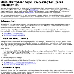 Multi-microphone signal processing