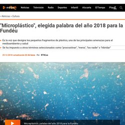"Microplástico", elegida palabra del año 2018 para la Fundéu