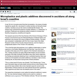 TEL AVIV UNIVERSITY via PHYS_ORG 03/01/19 Microplastics and plastic additives discovered in ascidians all along Israel's coastline