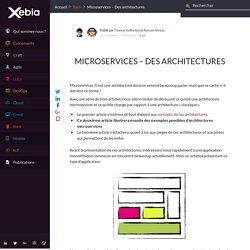 Microservices - Des architectures