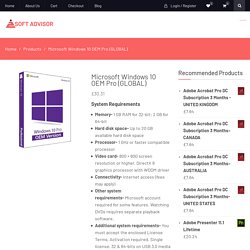 Buy Microsoft Windows 10 OEM Pro - a2softadvisor