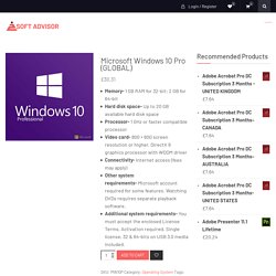 Buy Microsoft Windows 10 Pro (GLOBAL) - a2softadvisor