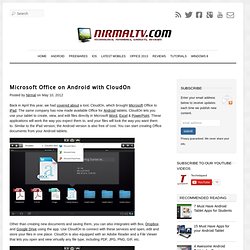 Microsoft Office on Android with CloudOn