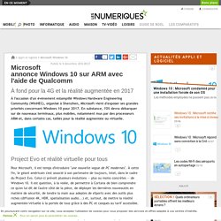 Microsoft annonce Windows 10 sur ARM avec l'aide de Qualcomm