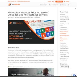 Microsoft Announces Price Increase of Office 365 and Microsoft 365 Services