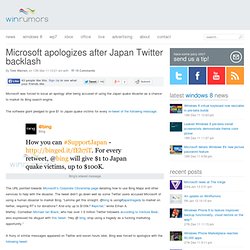 Microsoft apologizes after Japan Twitter backlash