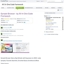 Microsoft All-In-One Code Framework - a centralized code sample library - Downloads
