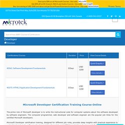 Microsoft Developer Certification Course