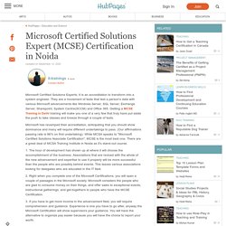 Microsoft Certified Solutions Expert (MCSE) Certification in Noida