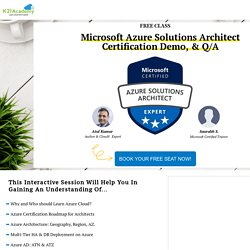 [FREE CLASS] Microsoft Azure Solutions Architect Certification, Demo & Q/A