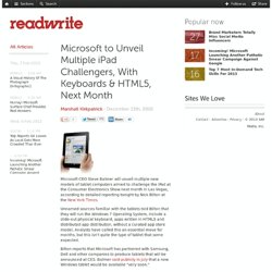 Microsoft to Unveil Multiple iPad Challengers, With Keyboards & HTML5, Next Month