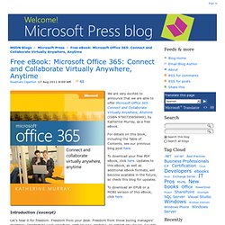 Free eBook: Microsoft Office 365: Connect and Collaborate Virtually Anywhere, Anytime - Microsoft Press