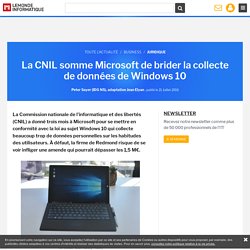 La CNIL somme Microsoft de brider la collecte de données de Windows 10