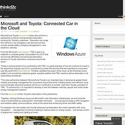 Microsoft and Toyota: Connected Car in the Cloud