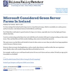 Microsoft Considered Server Farms In Iceland