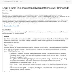 Log Parser: The coolest tool Microsoft has ever Released! : A Former Microsoft IIS PM