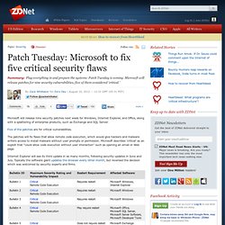 Patch Tuesday: Microsoft to fix five critical security flaws