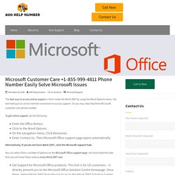 Microsoft Customer Care +1-855-999-4811 Phone Number Easily Solve Microsoft Issues