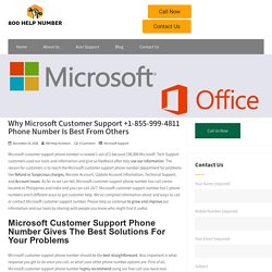Why Microsoft Customer Support +1-855-999-4811 Phone Number Is Best From Others