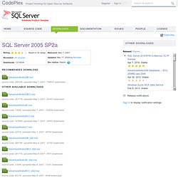 Microsoft SQL Server Product Samples: Database - Download: SQL Server 2005 SP2a