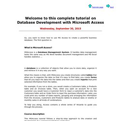 Free Microsoft Access database tutorial