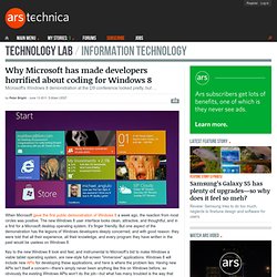 Why Microsoft has made developers horrified about coding for Windows 8