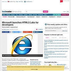 Microsoft launches HTML5 Labs for developers