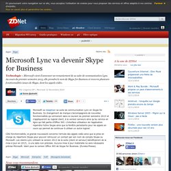 Microsoft Lync va devenir Skype for Business
