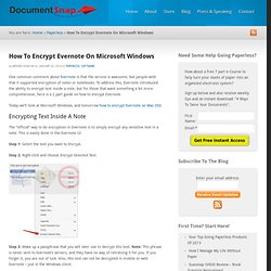 How To Encrypt Evernote On Microsoft Windows