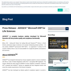 Microsoft Dynamics ERP For Life Sciences - AXSource