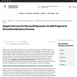 Support Service for Microsoft Dynamics for ERP Projects to Streamline Business Process
