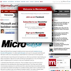 Microsoft and Skype set to allow backdoor eavesdropping