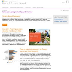 Microsoft Educator Network - For Schools : Partners in Learning School Research Overview