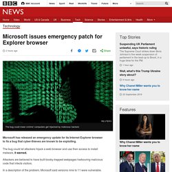 Microsoft issues emergency patch for Explorer browser