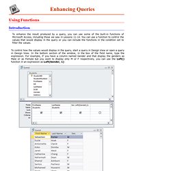 Microsoft Access 2010 - Lesson 30: Enhancing Queries