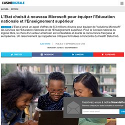 L'Etat choisit à nouveau Microsoft pour équiper l'Education nationale et l'Enseignement supérieur
