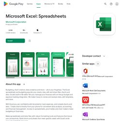 Microsoft Excel: View, Edit, & Create Spreadsheets