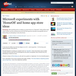 Microsoft experiments with 'HomeOS' and home app store ideas