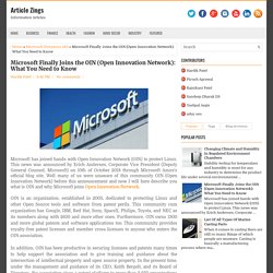 Microsoft Finally Joins the OIN (Open Innovation Network)